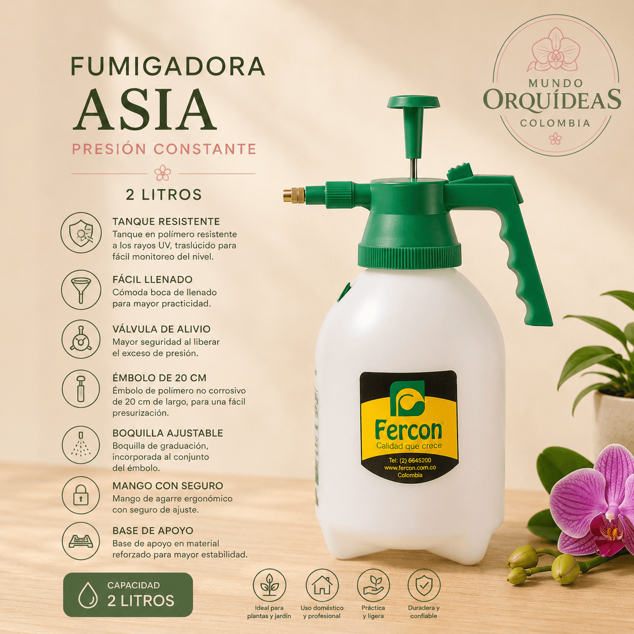 Fumigadora Manual Asia 2 Litros