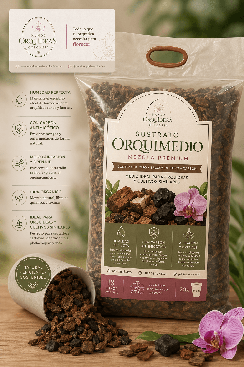 Medio de Cultivo para Orquídeas 18 Litros